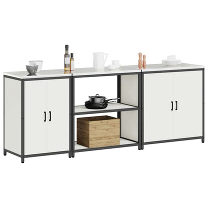 vidaXL Kitchen Storage Set HATTEM 3 pcs White Cold-rolled Steel 3