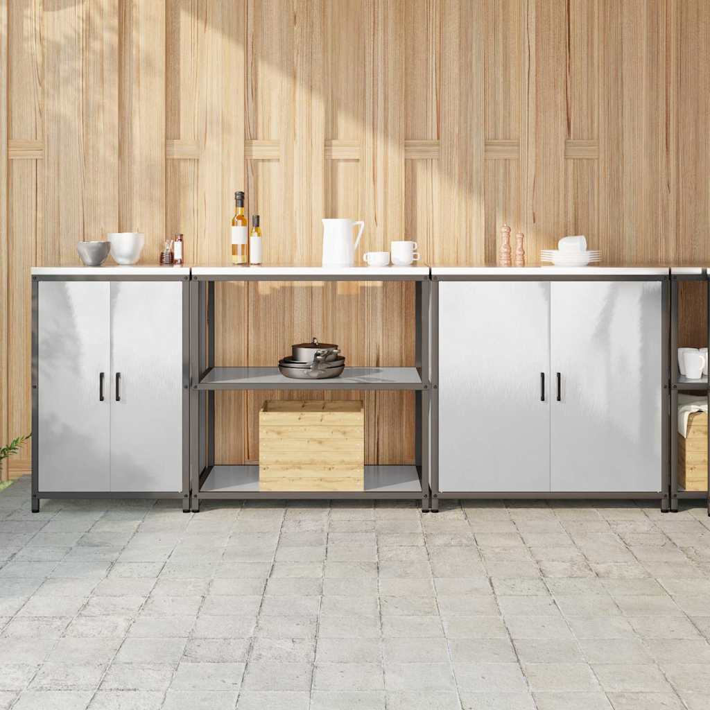 vidaXL Kitchen Storage Set HATTEM 3 pcs Silver Stainless Steel 1