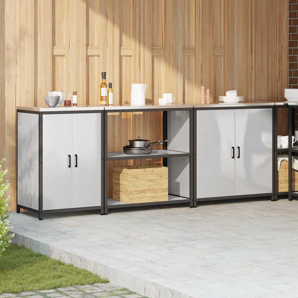 vidaXL Kitchen Storage Set HATTEM 3 pcs Silver Stainless Steel 4