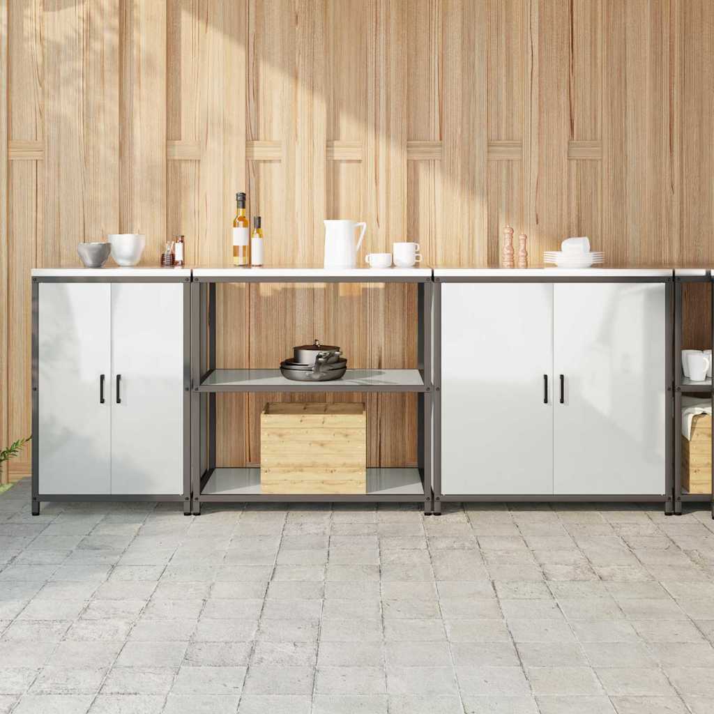 vidaXL Kitchen Storage Set HATTEM 3 pcs Silver Galvanised Steel 1