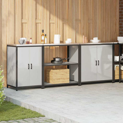 vidaXL Kitchen Storage Set HATTEM 3 pcs Silver Galvanised Steel 4