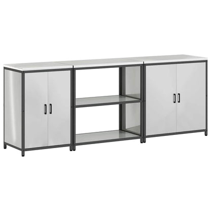 vidaXL Kitchen Storage Set HATTEM 3 pcs Silver Galvanised Steel 2