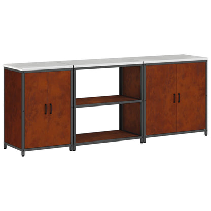 vidaXL Kitchen Storage Set HATTEM 3 pcs Rusty Steel 2