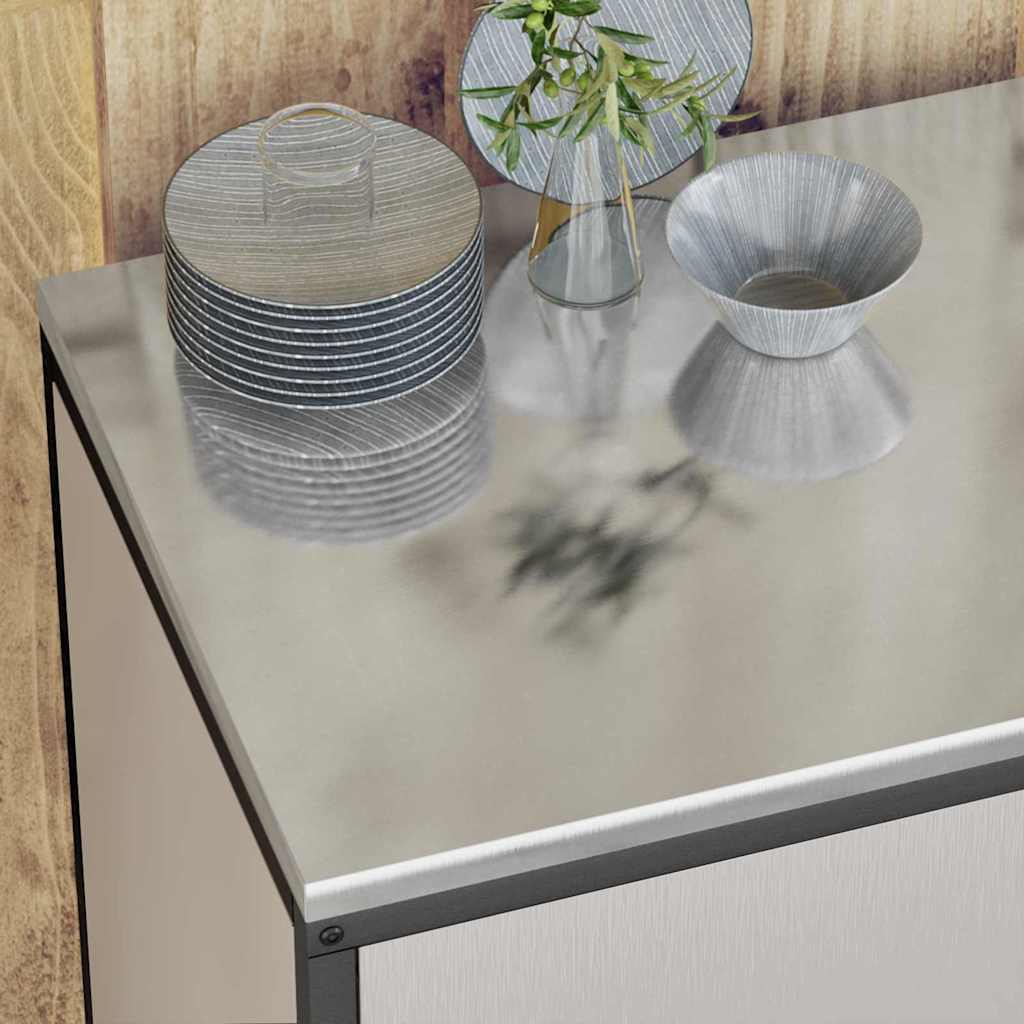 vidaXL Kitchen Storage Set HATTEM 2 pcs Silver Stainless Steel 5