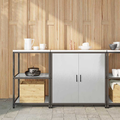 vidaXL Kitchen Storage Set HATTEM 2 pcs Silver Stainless Steel 1
