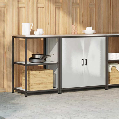 vidaXL Kitchen Storage Set HATTEM 2 pcs Silver Stainless Steel 4
