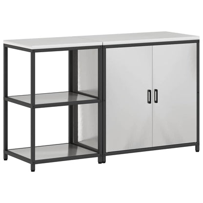vidaXL Kitchen Storage Set HATTEM 2 pcs Silver Stainless Steel 2