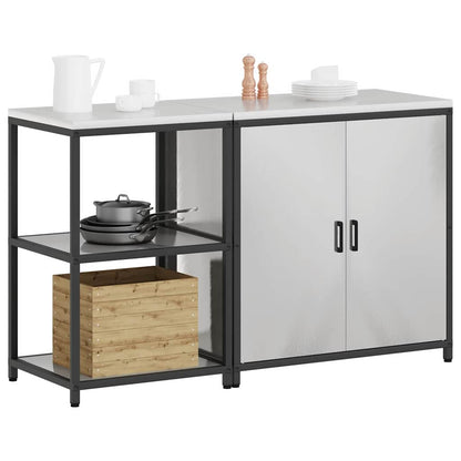 vidaXL Kitchen Storage Set HATTEM 2 pcs Silver Stainless Steel 3