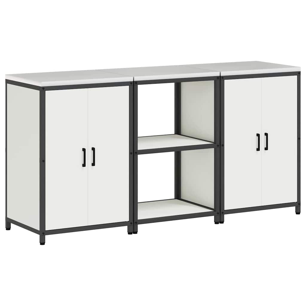 vidaXL Kitchen Storage Set HATTEM 3 pcs White 180 x 50 x 92 cm 2