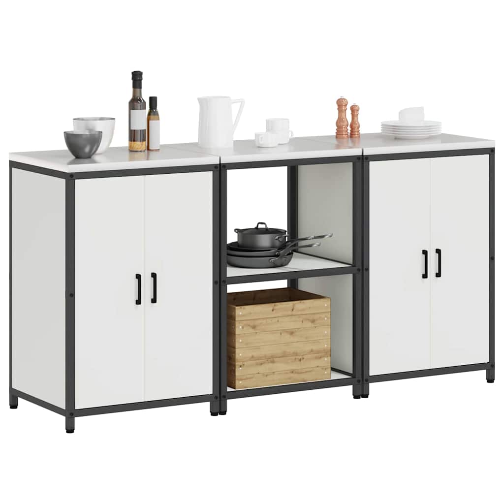 vidaXL Kitchen Storage Set HATTEM 3 pcs White 180 x 50 x 92 cm 3