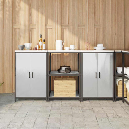 vidaXL Kitchen Storage Set HATTEM 3 pcs Silver Stainless Steel 1