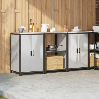 vidaXL Kitchen Storage Set HATTEM 3 pcs Silver Stainless Steel 4