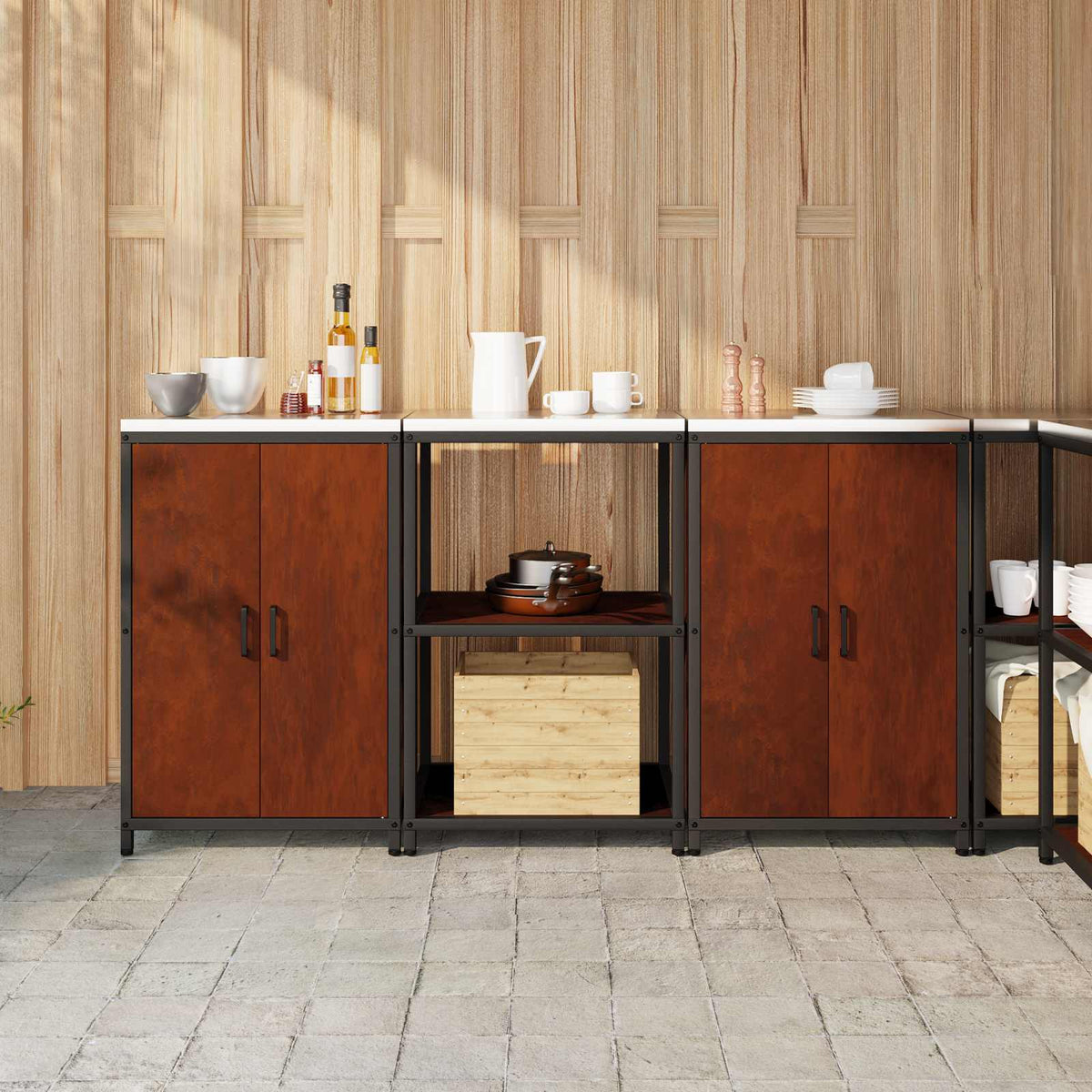 vidaXL Kitchen Storage Set HATTEM 3 pcs