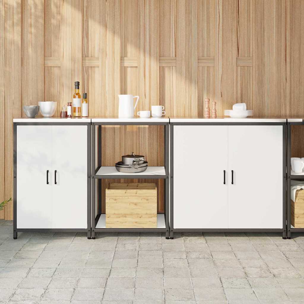 vidaXL Kitchen Storage Set HATTEM 3 pcs White Cold-rolled Steel 1