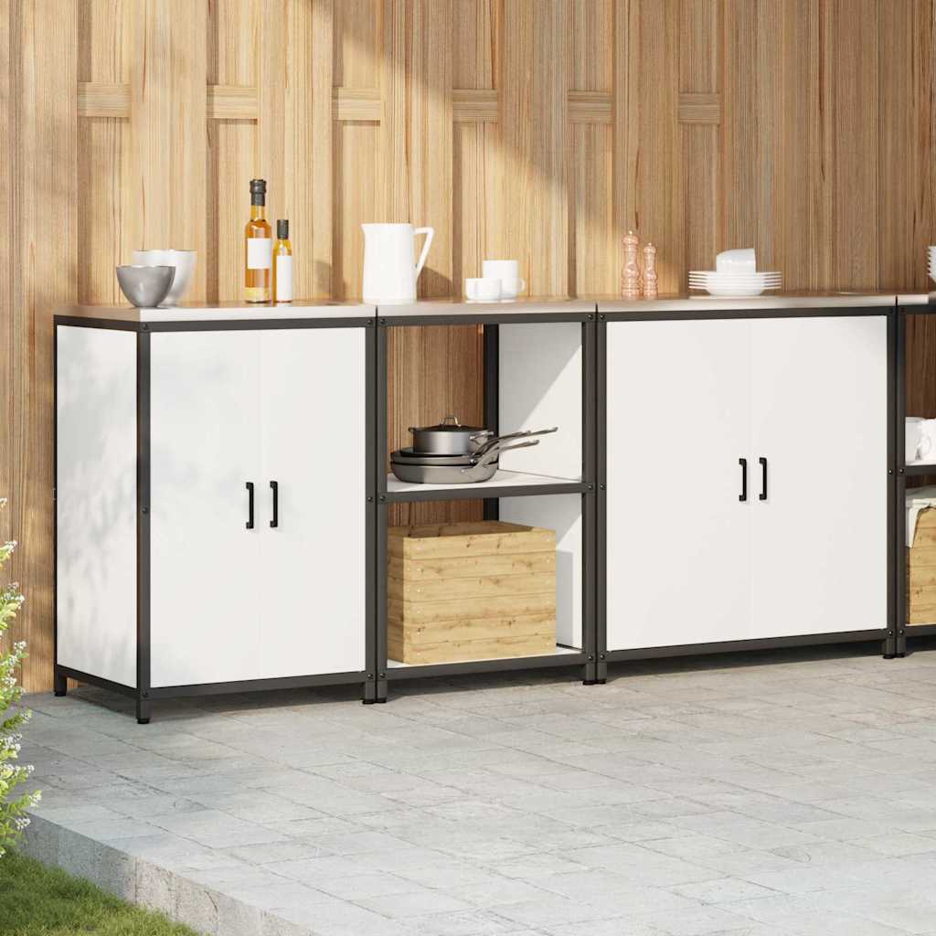vidaXL Kitchen Storage Set HATTEM 3 pcs White Cold-rolled Steel 4
