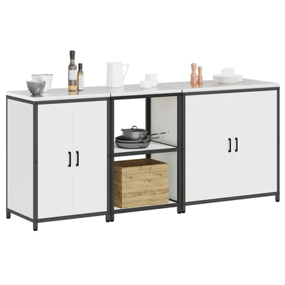 vidaXL Kitchen Storage Set HATTEM 3 pcs White Cold-rolled Steel 3