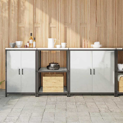 vidaXL Kitchen Storage Set HATTEM 3 pcs Silver Galvanised Steel 1