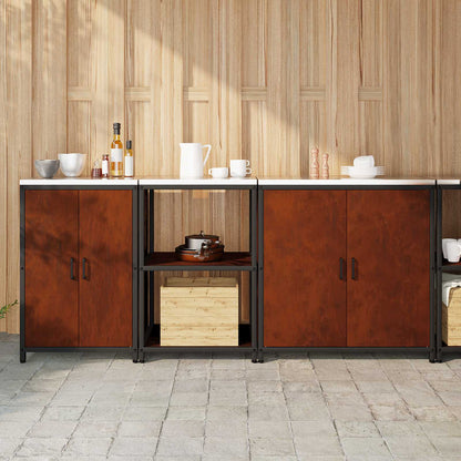 vidaXL Kitchen Storage Set HATTEM 3 pcs Rusty Steel 1