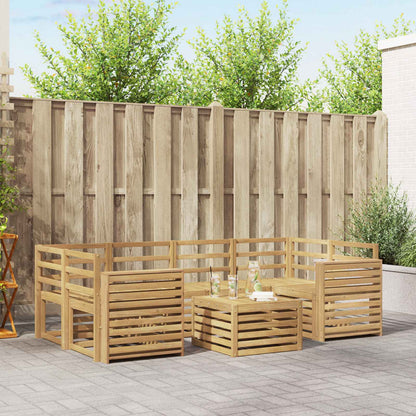vidaXL Outdoor Sofa Set 7 pcs 6-Seaters White Solid Acacia Wood 1