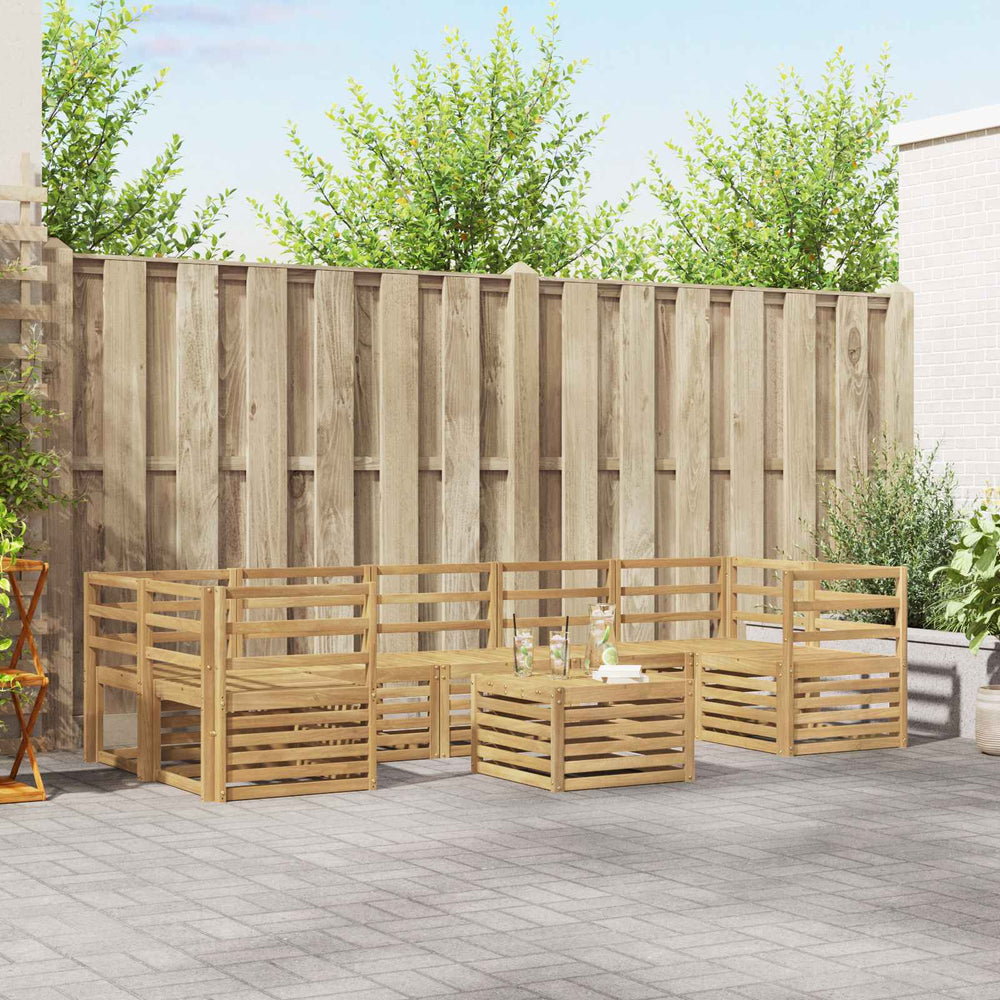 vidaXL Outdoor Sofa Set 8 pcs 7-Seaters White Solid Acacia Wood