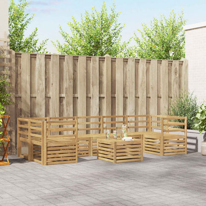 Outdoor Sofa Set 8 pcs 7-Seaters Solid Acacia Wood White Horizontal slats