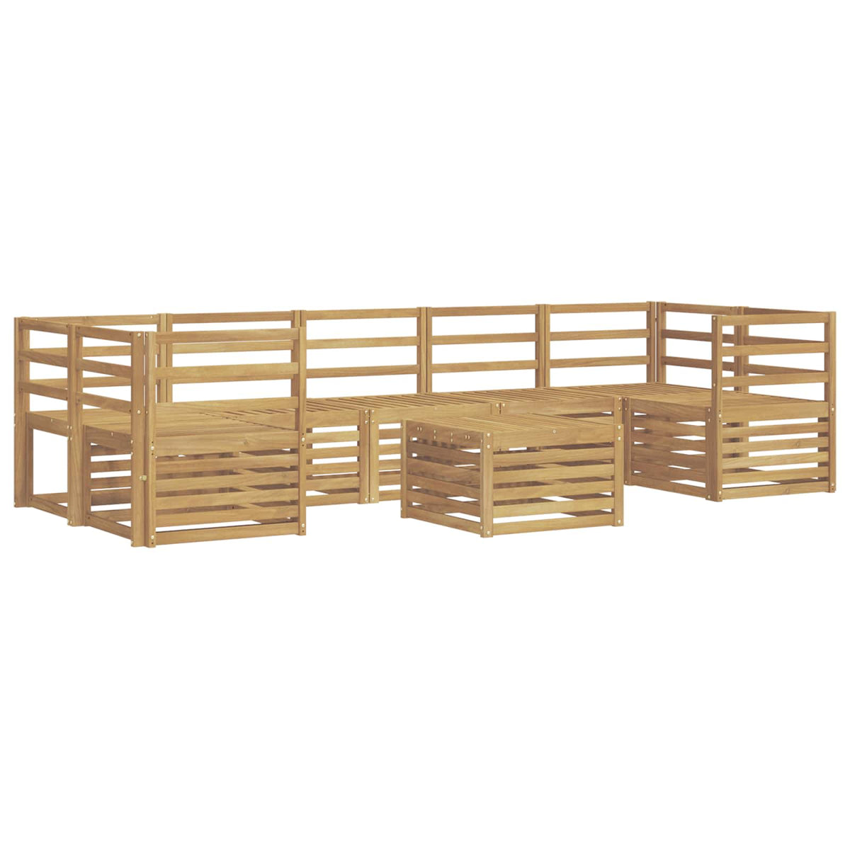 vidaXL Outdoor Sofa Set 8 pcs 7-Seaters White Solid Acacia Wood 2