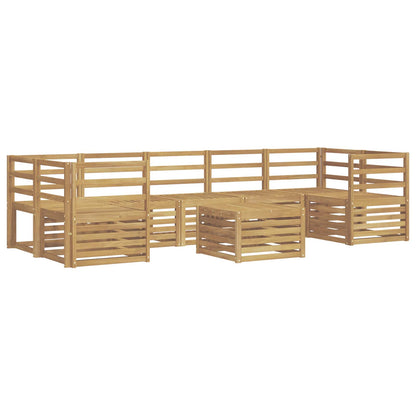 vidaXL Outdoor Sofa Set 8 pcs 7-Seaters White Solid Acacia Wood 2