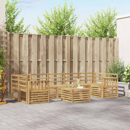 vidaXL Outdoor Sofa Set 8 pcs 7-Seaters White Solid Acacia Wood 1