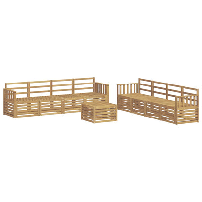 vidaXL Outdoor Sofa Set 9 pcs White Solid Acacia Wood 2