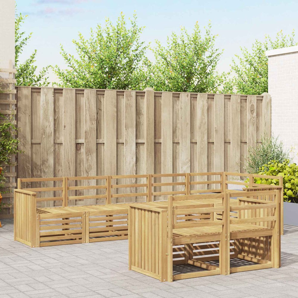 vidaXL Outdoor Sofa Set 8 pcs White Solid Acacia Wood