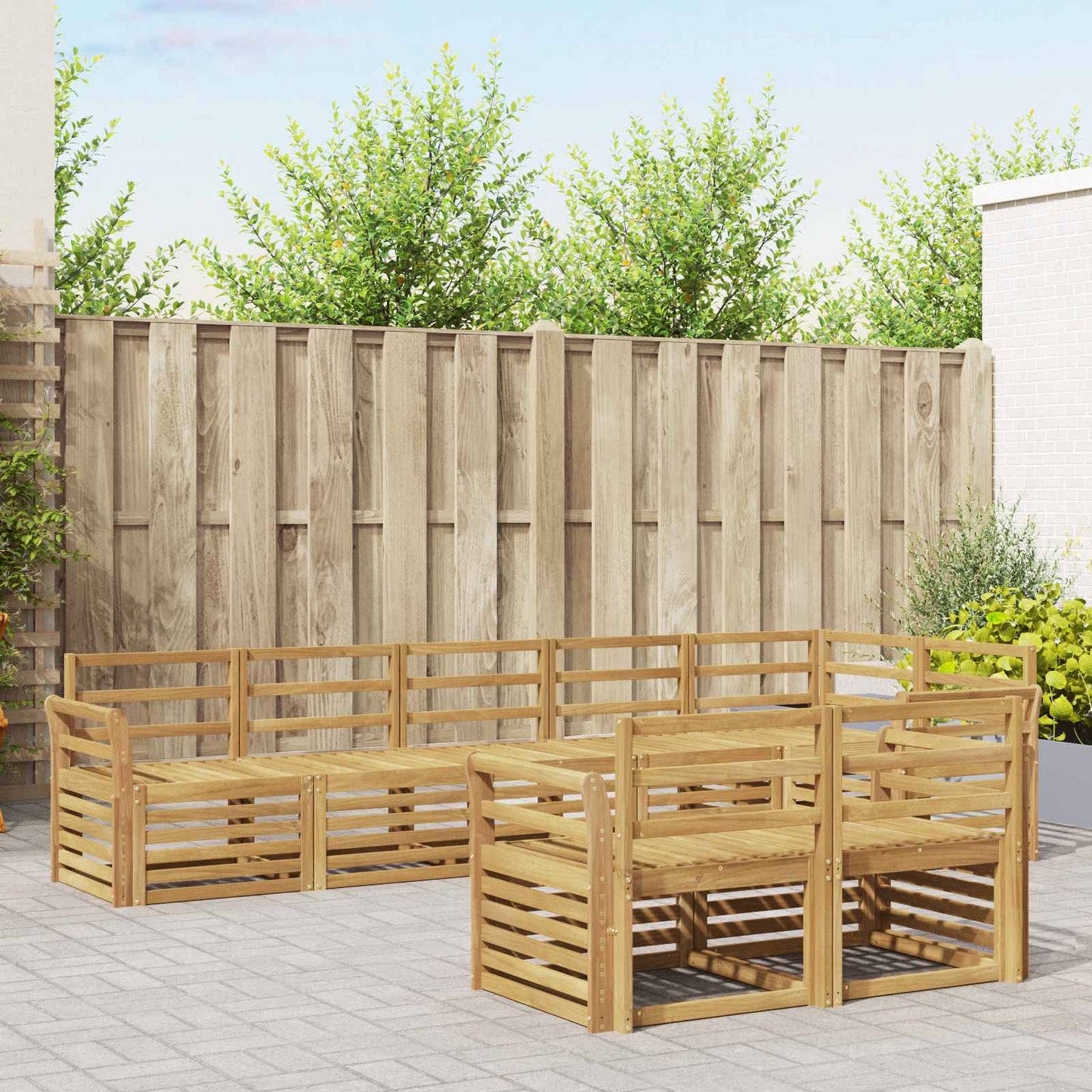 vidaXL Outdoor Sofa Set 8 pcs White Solid Acacia Wood 1