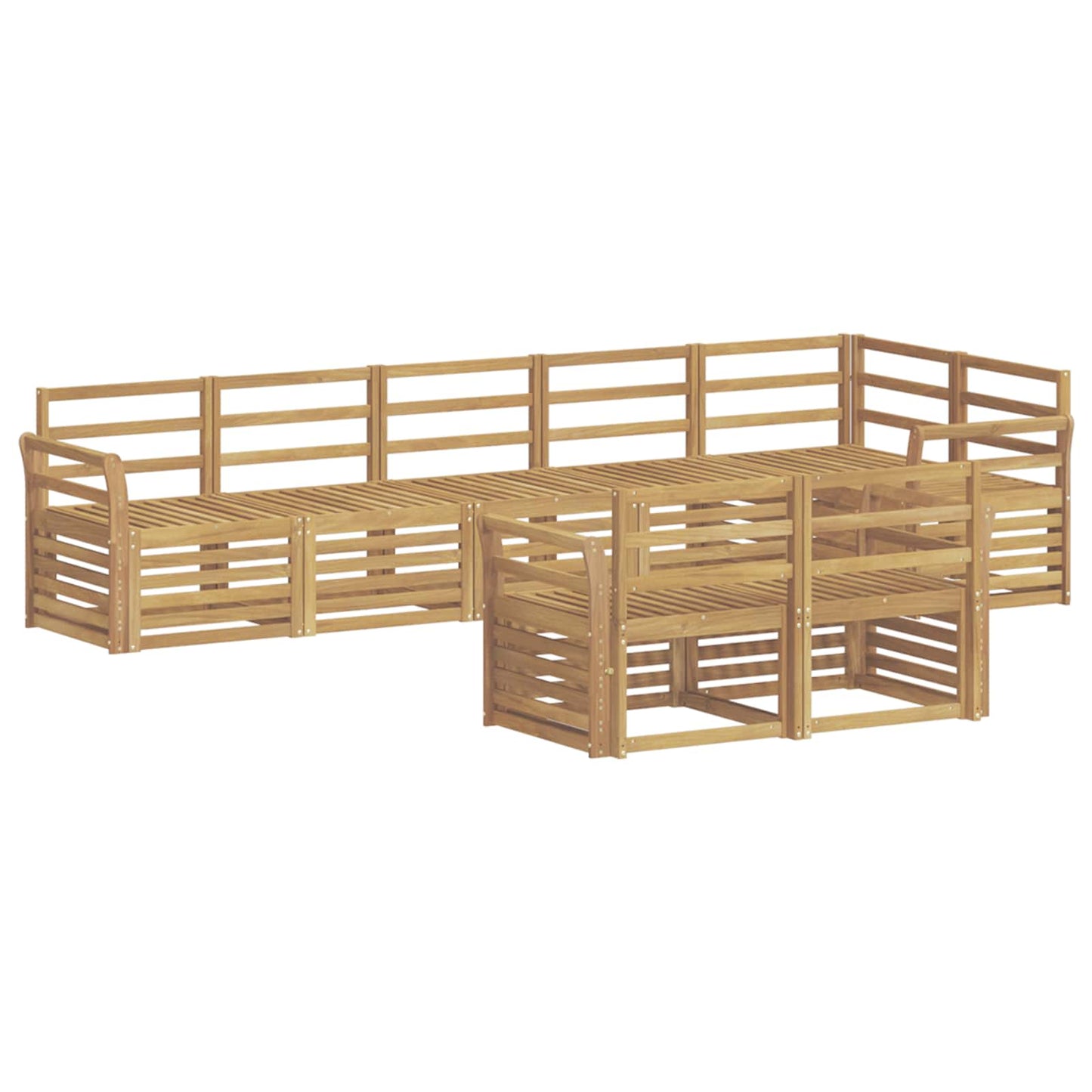 vidaXL Outdoor Sofa Set 8 pcs White Solid Acacia Wood 2