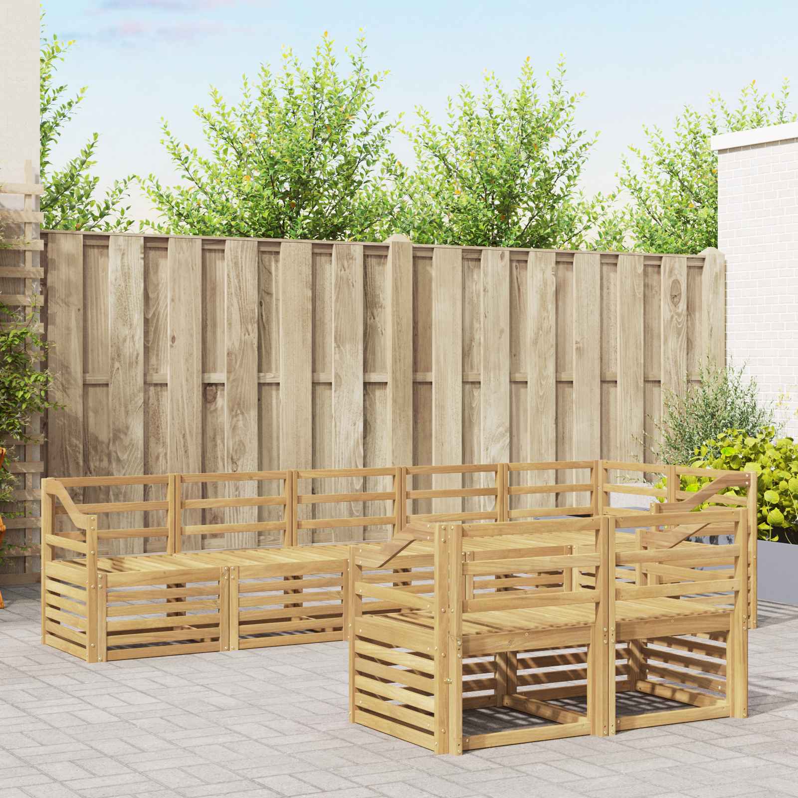 vidaXL Outdoor Sofa Set 8 pcs White Solid Acacia Wood 1