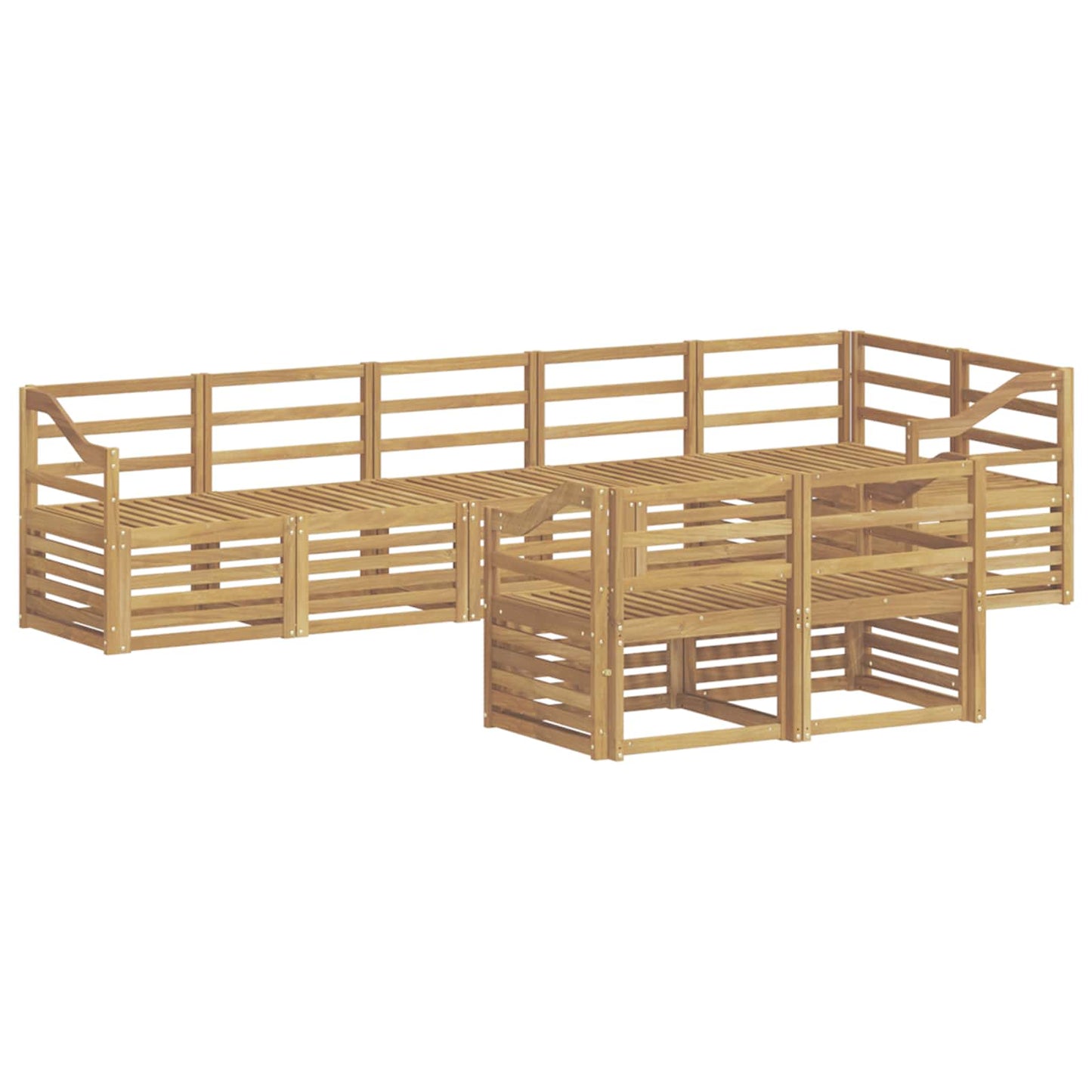 vidaXL Outdoor Sofa Set 8 pcs White Solid Acacia Wood 2