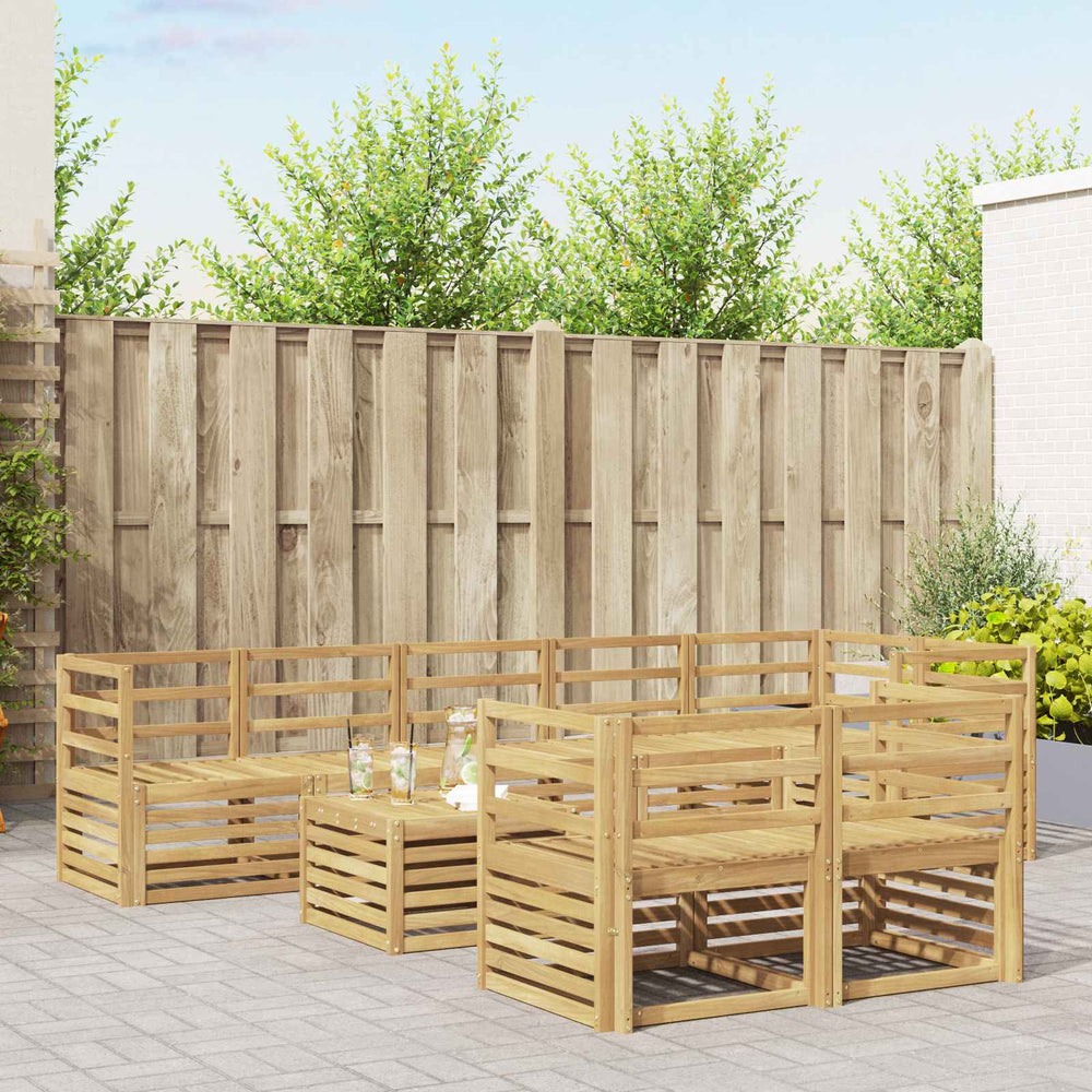 vidaXL Outdoor Sofa Set 9 pcs White Solid Acacia Wood