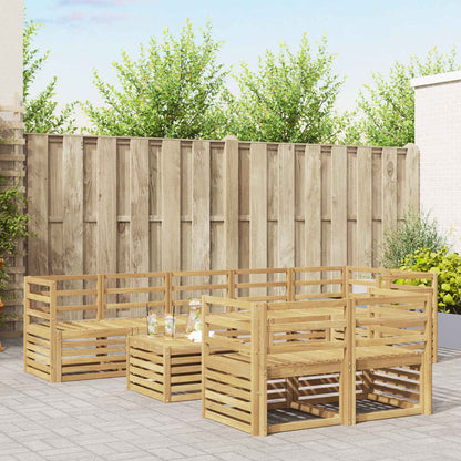 vidaXL Outdoor Sofa Set 9 pcs White Solid Acacia Wood 1
