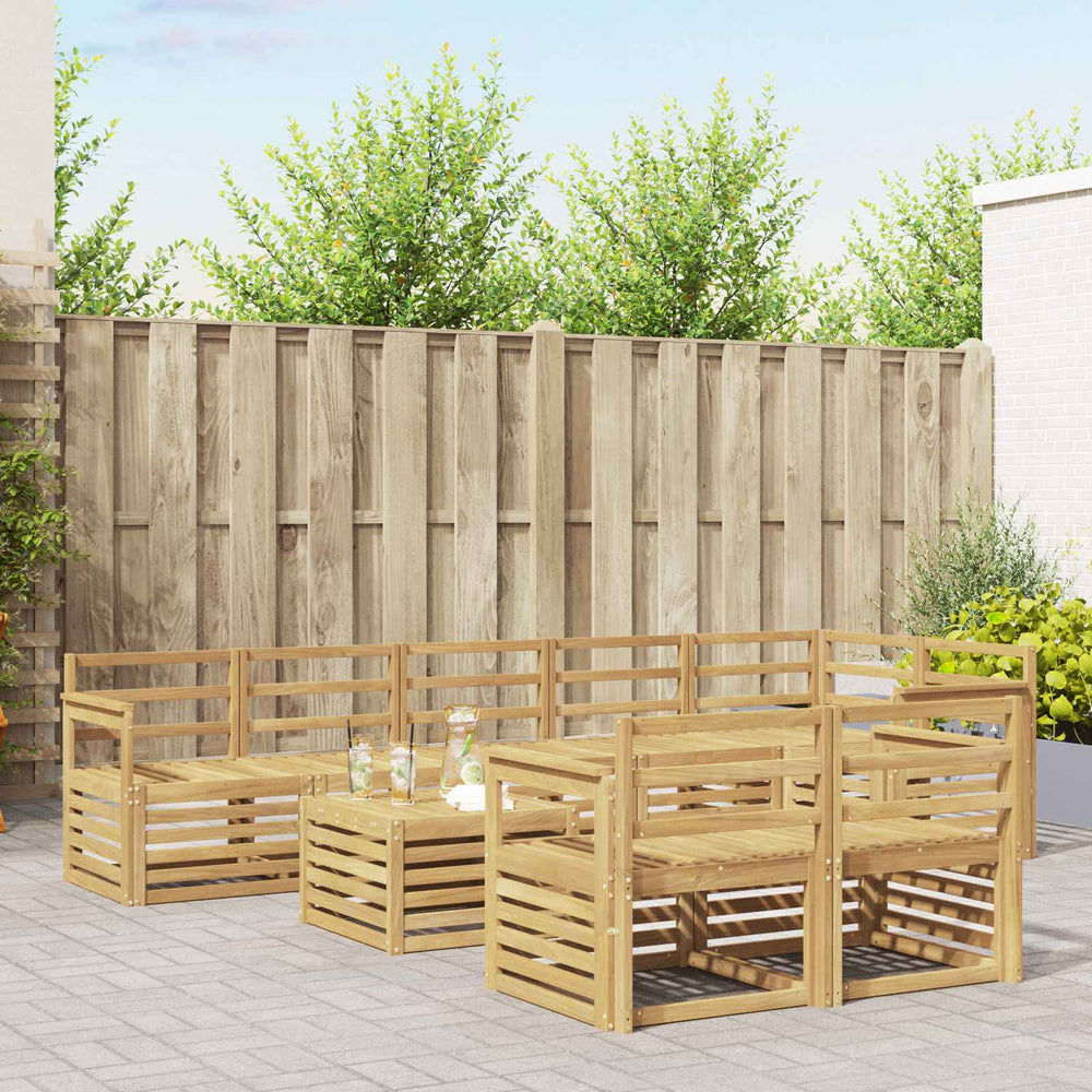 vidaXL Outdoor Sofa Set 9 pcs White Solid Acacia Wood
