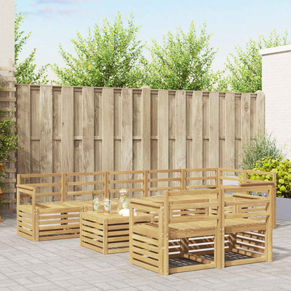 vidaXL Outdoor Sofa Set 9 pcs White Solid Acacia Wood 1