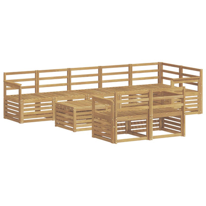 vidaXL Outdoor Sofa Set 9 pcs White Solid Acacia Wood 2