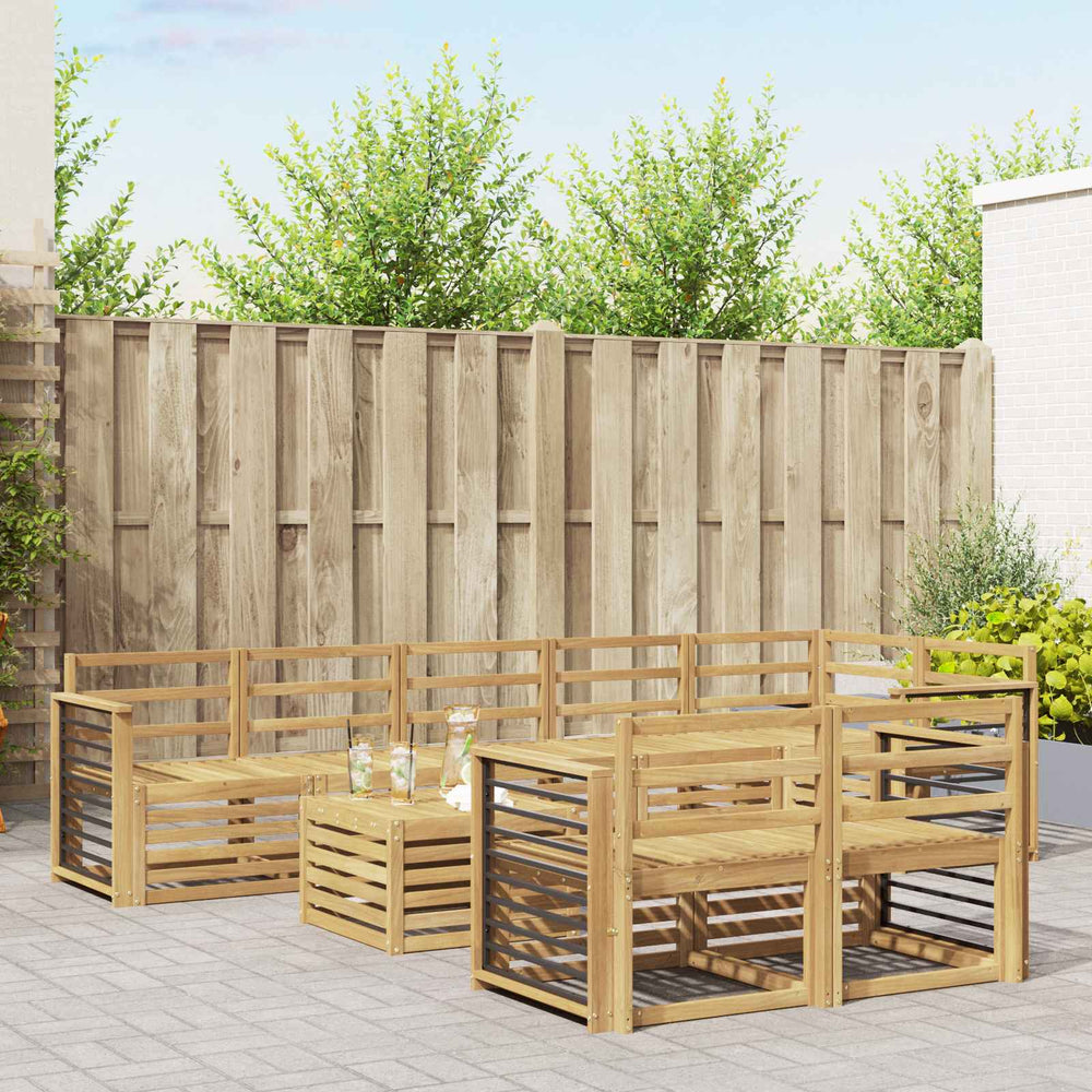 vidaXL Outdoor Sofa Set 9 pcs White Solid Acacia Wood