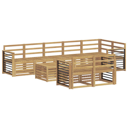 vidaXL Outdoor Sofa Set 9 pcs White Solid Acacia Wood 2