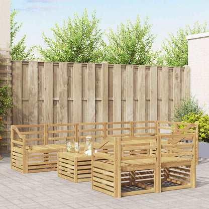 vidaXL Outdoor Sofa Set 9 pcs White Solid Acacia Wood 1