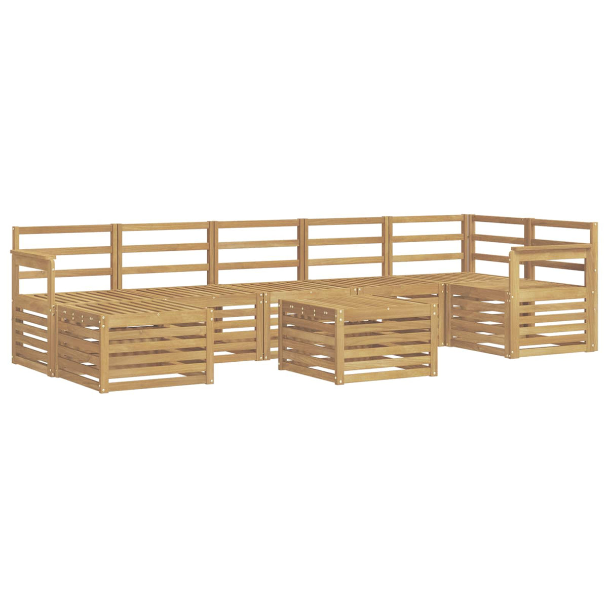 vidaXL Outdoor Sofa Set 8 pcs 8-Seaters White Solid Acacia Wood 2