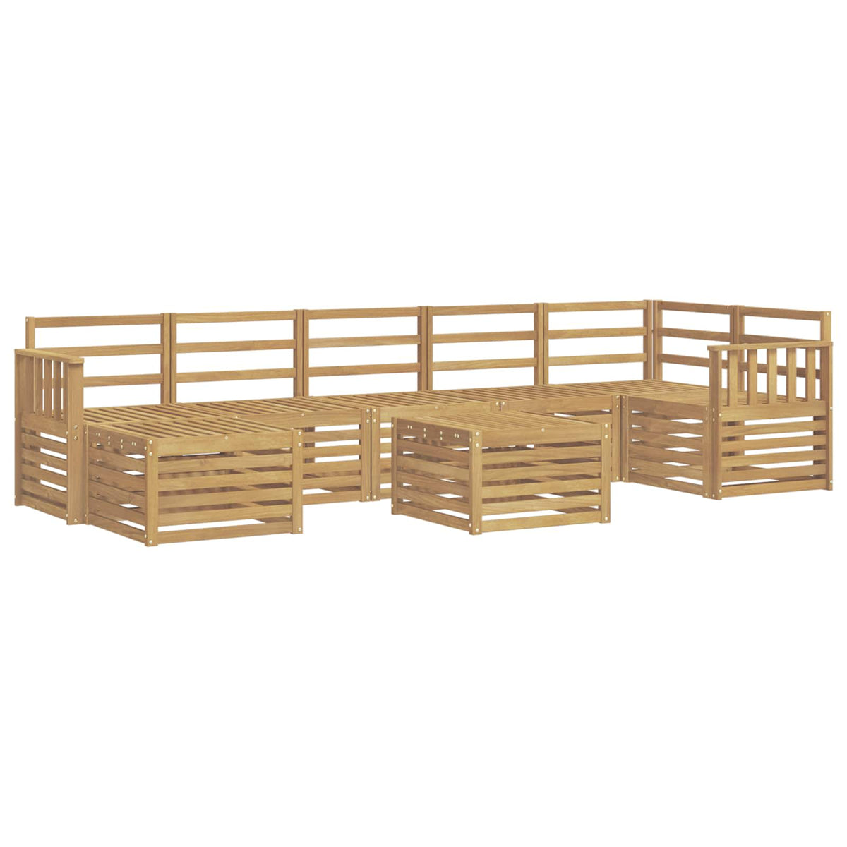 vidaXL Outdoor Sofa Set 8 pcs 8-Seaters White Solid Acacia Wood 2