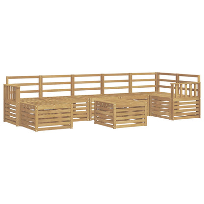 vidaXL Outdoor Sofa Set 8 pcs 8-Seaters White Solid Acacia Wood 2