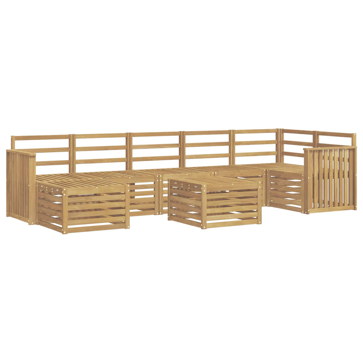 vidaXL Outdoor Sofa Set 8 pcs 8-Seaters White Solid Acacia Wood 2