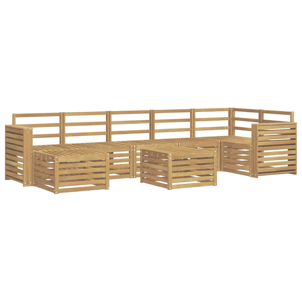 vidaXL Outdoor Sofa Set 8 pcs 8-Seaters White Solid Acacia Wood 2