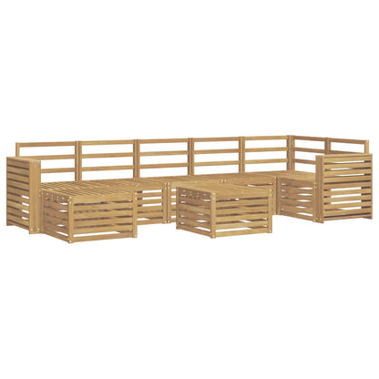vidaXL Outdoor Sofa Set 8 pcs 8-Seaters White Solid Acacia Wood 2