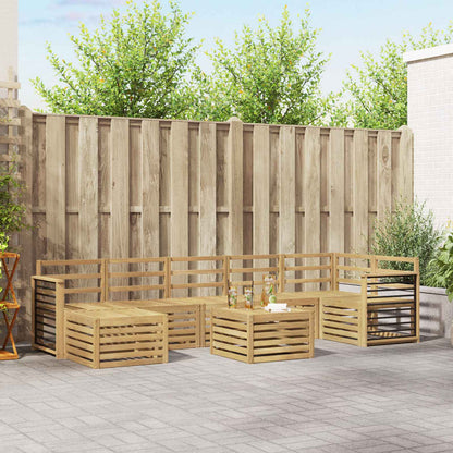 vidaXL Outdoor Sofa Set 8 pcs 8-Seaters White Solid Acacia Wood 1