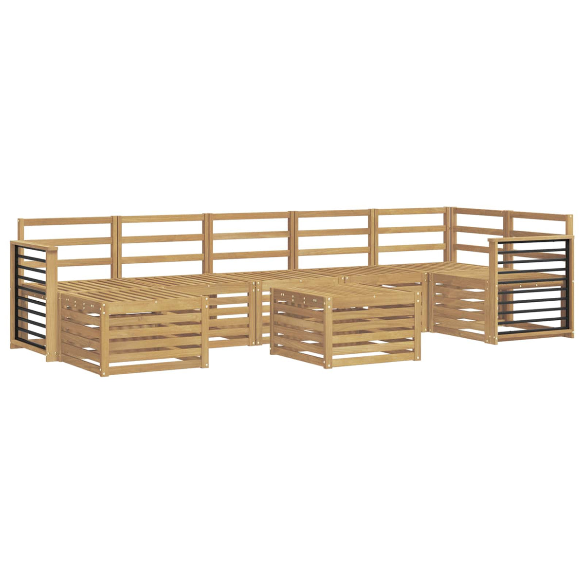 vidaXL Outdoor Sofa Set 8 pcs 8-Seaters White Solid Acacia Wood 2
